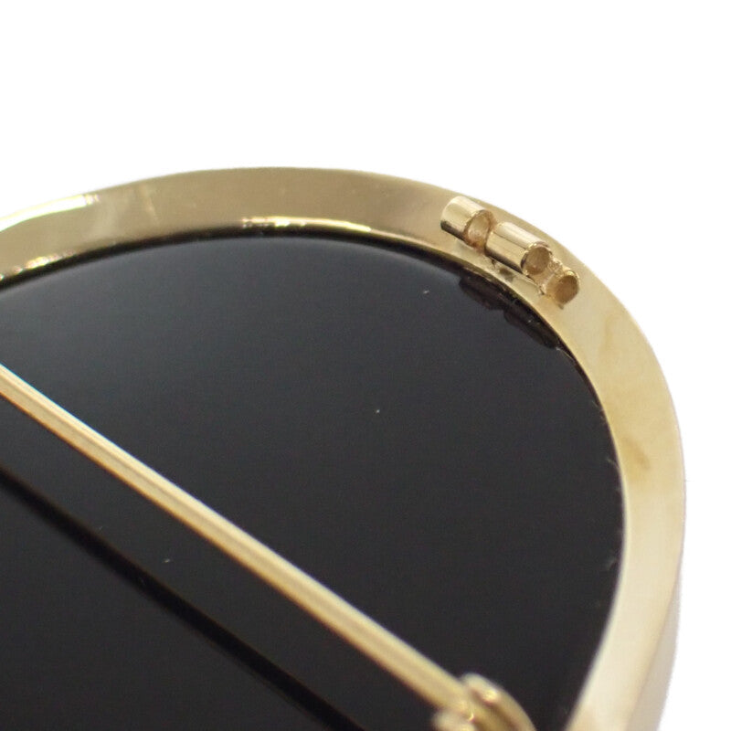 【中古】 K18 デザインジュエリー カメオ ブローチ K18イエローゴールド ネイビー ゴールド メノウ レディース【Aランク】