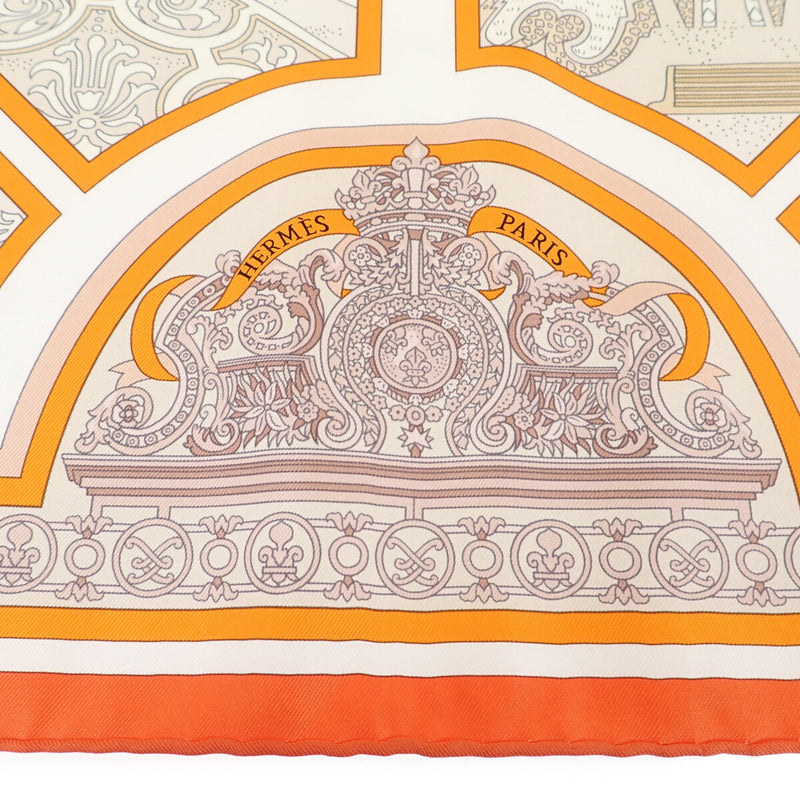 カレ90 スカーフ Flanerie `a Versailles シルク100％ オレンジ  レディース ブランド 小物 ファッション【ISEYA】
