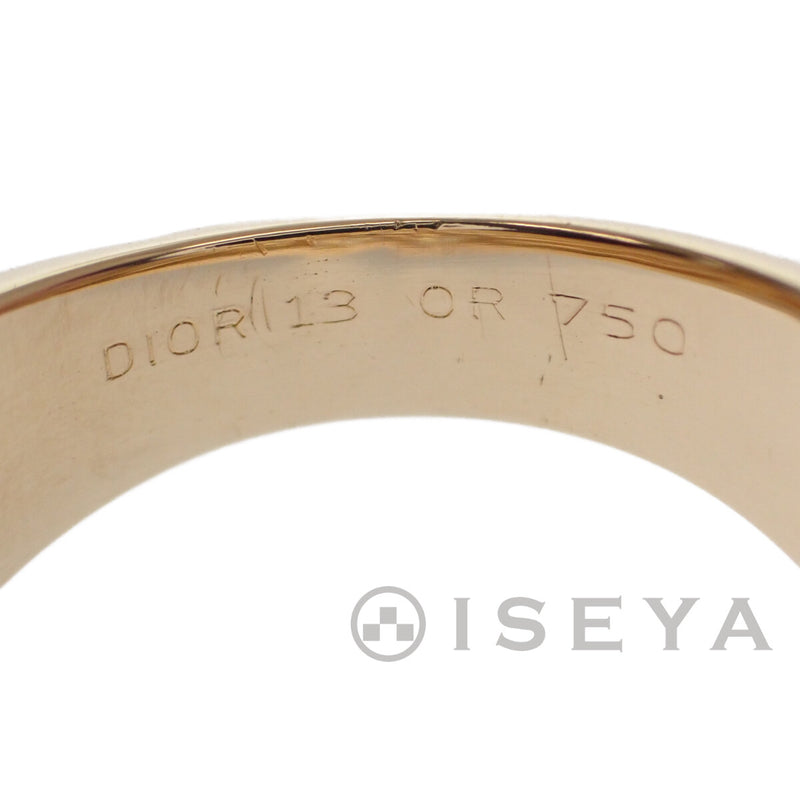 K18YG リボンモチーフ ダイヤモンド リング 指輪 ゴールド ゲージ棒約13号 【ISEYA】