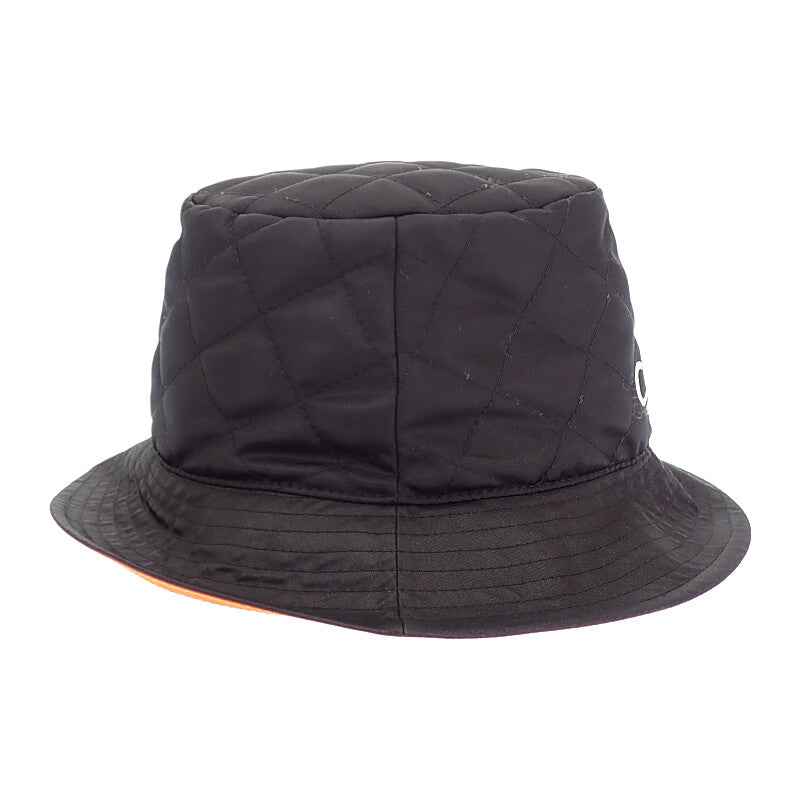 セリーヌ CELINE キルティング バケットハット M 2AUB0930C.38NO ハット ナイロン ブラック オレンジ メンズ レディース【中古】【ABランク】