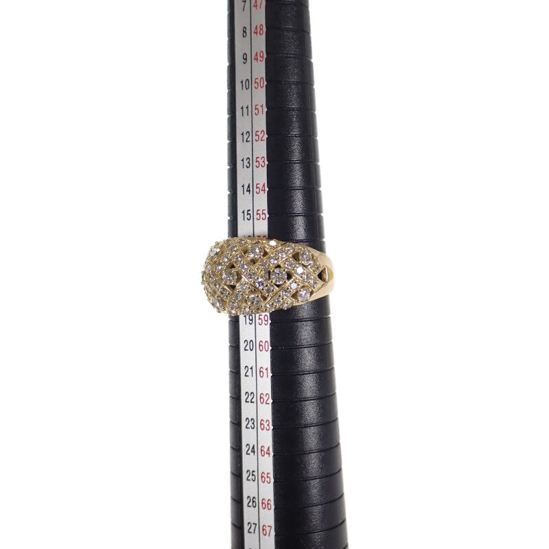 K18YG D1.66ct パヴェ ダイヤモンドリング 指輪 デザインジュエリー イエローゴールド ダイヤ1.66ct  約17号 レディース【ISEYA】