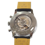 ナビタイマー01 クロノグラフ メンズ 腕時計 AB012721/BD09 ステンレス レザーベルト ブラック文字盤【ISEYA】