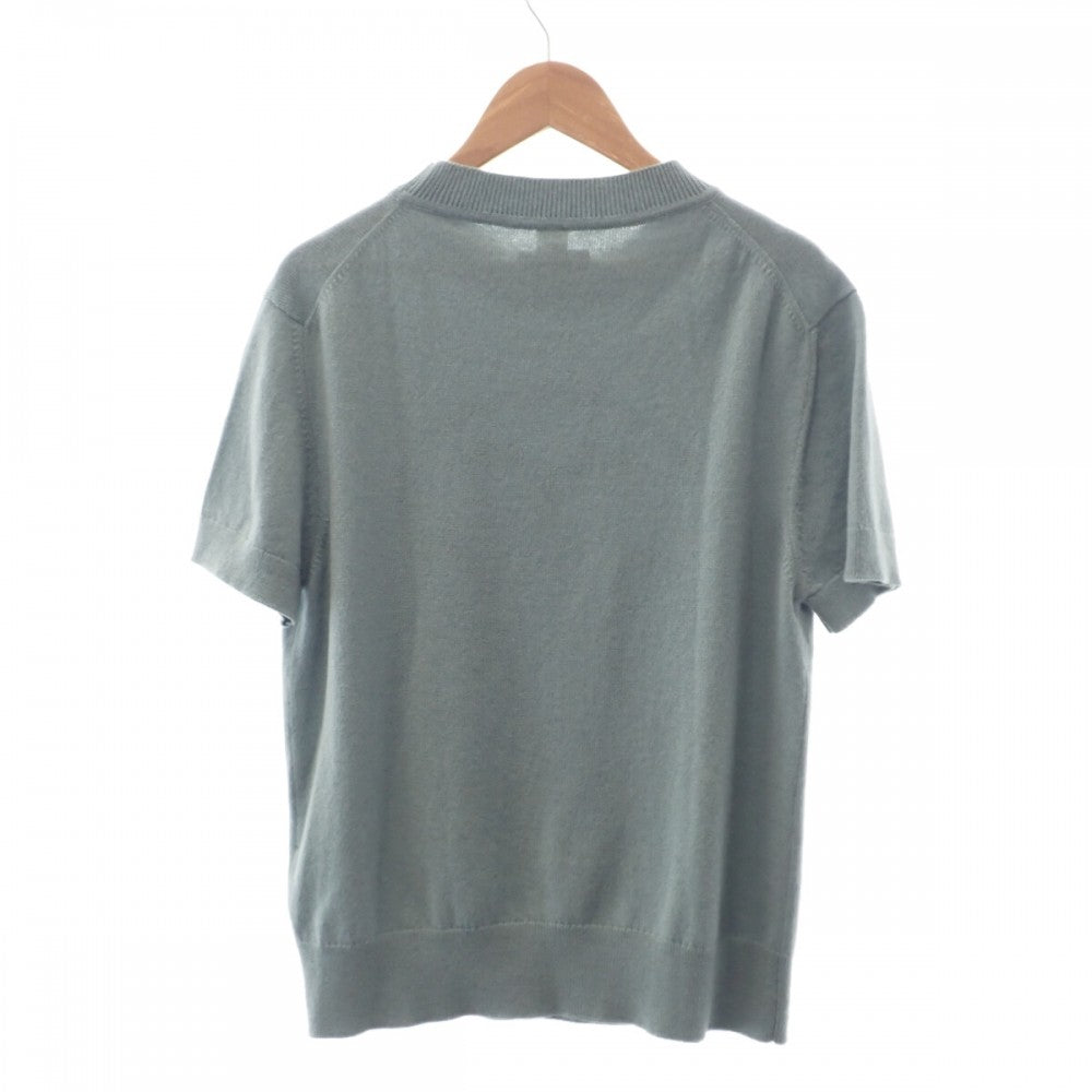 エルメス HERMES Hリフト ニット トップス 40  2H2663D1 半袖Ｔシャツ カシミヤ Bleu Lichen レディース【中古】【Aランク】 エルメス HERMES Hリフト ニット トップス 40 2H2663D1 半袖Tシャツ