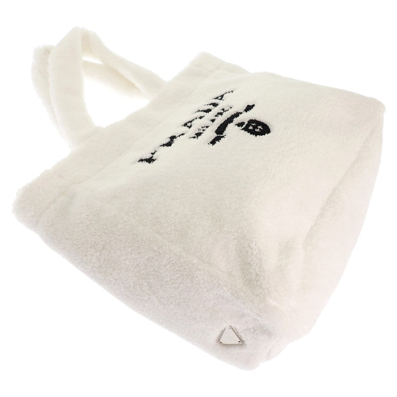 プラダ PRADA テリートートバッグ トライアングルロゴ 1BG130 トートバッグ パイル ホワイト レディース【中古】【Aランク】