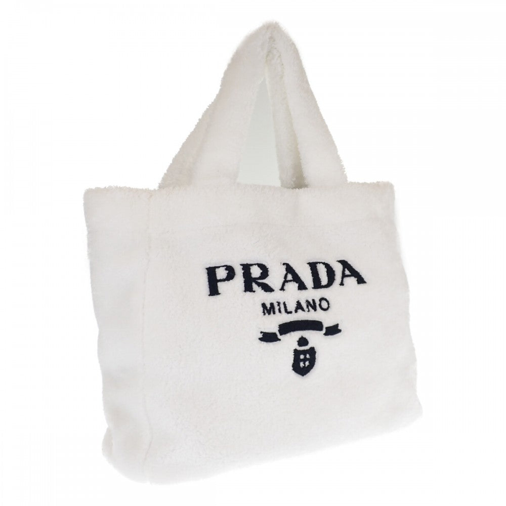 【中古】プラダ PRADA テリー 1BG130 トートバッグ パイル ホワイト レディース【SAランク】