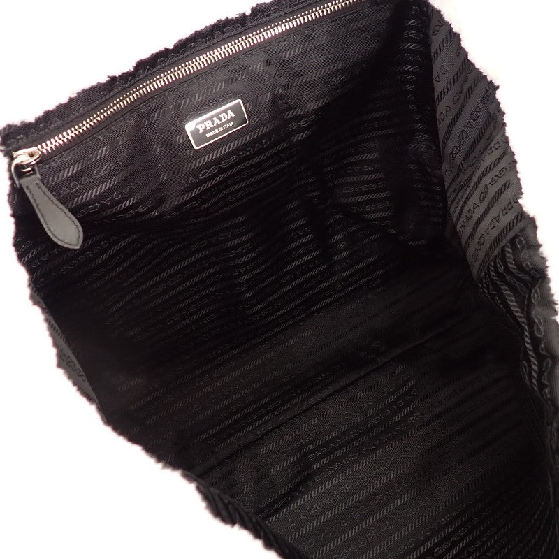 プラダ PRADA テリートートバッグ トライアングルロゴ 1BG130 トートバッグ パイル ホワイト レディース【中古】【Aランク】