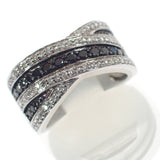 K18WG D0.70 ブラックダイヤモンド デザインリング 指輪 約12号 アクセサリー レディース ジュエリー【ISEYA】