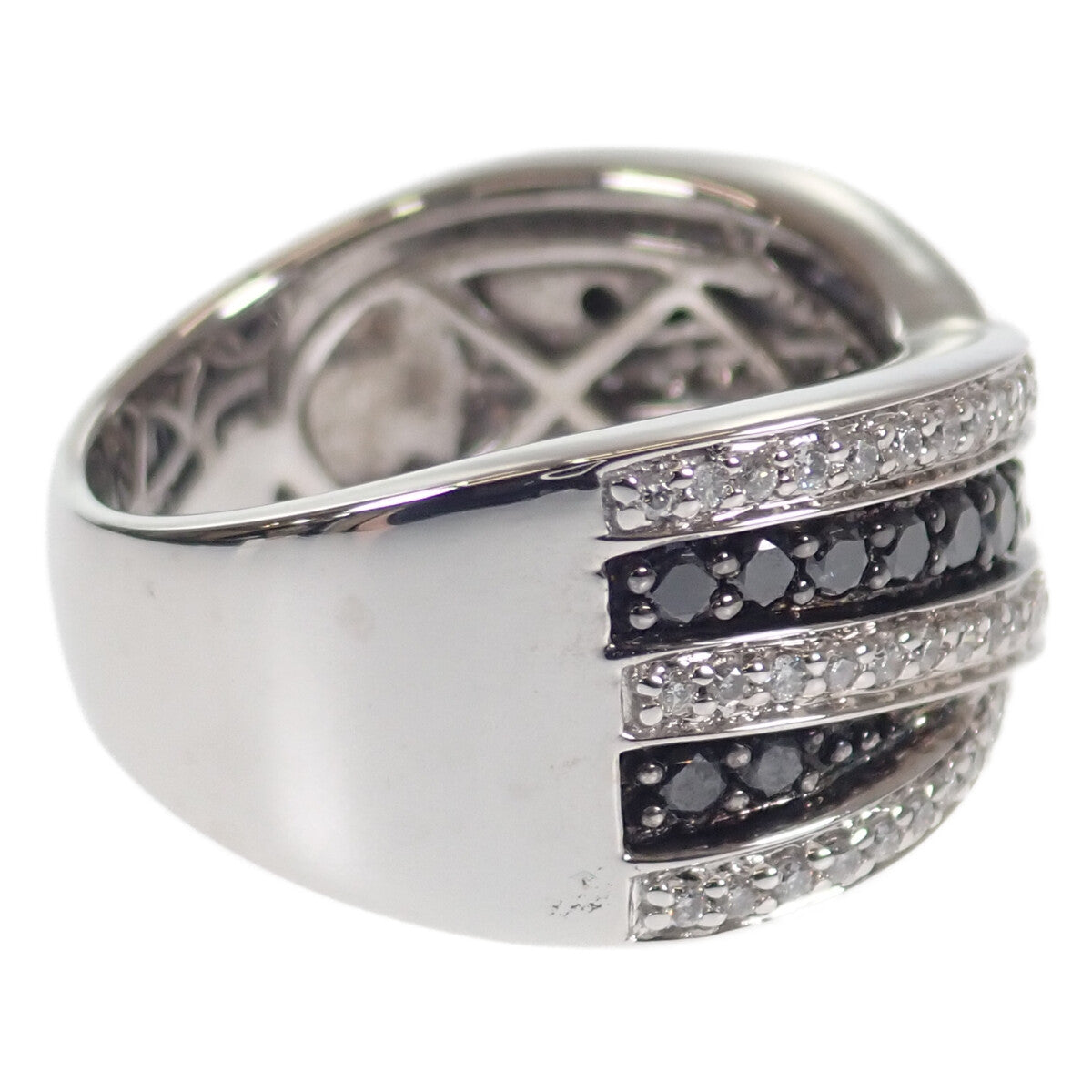 新品K18WG ダイヤリング0.96ct. ブラックダイヤ0.20ct.12号 新品K18WG ダイヤリング0.96ct. ブラックダイヤ0.20ct.12号