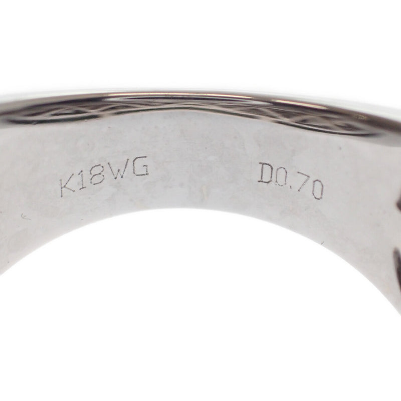 K18WG D0.70 ブラックダイヤモンド デザインリング 指輪 約12号 ...