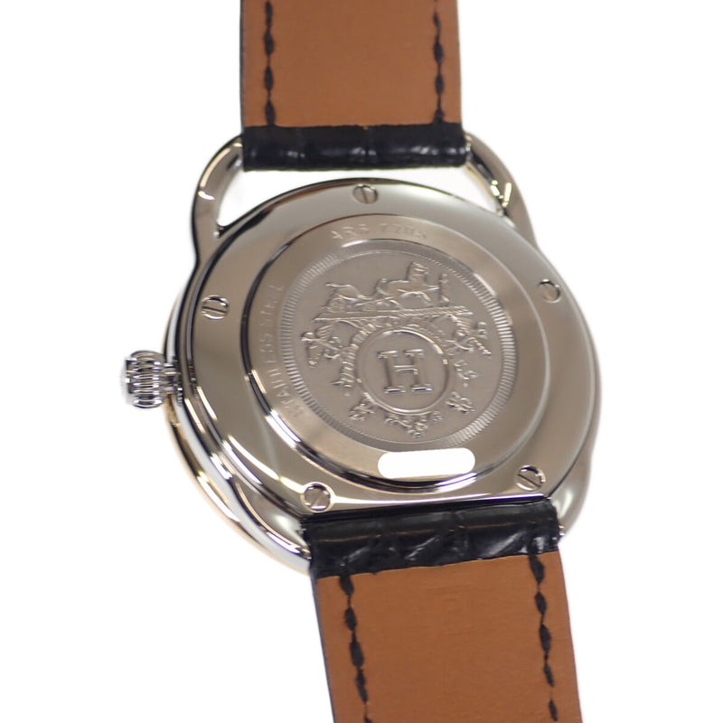 アルソー メンズ 腕時計 AR5.720a ステンレス GP レザーベルト 白 ホワイト文字盤 クォーツ【ISEYA】