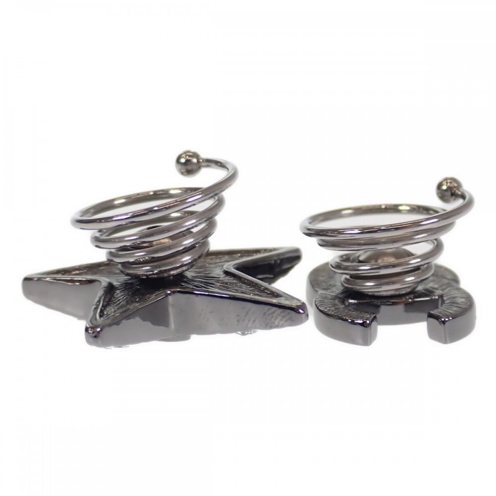 シャネル CHANEL ココマーク スター 2個セット ヘアアクセサリー GP ラインストーン シルバー レディース【中古】【Sランク】
