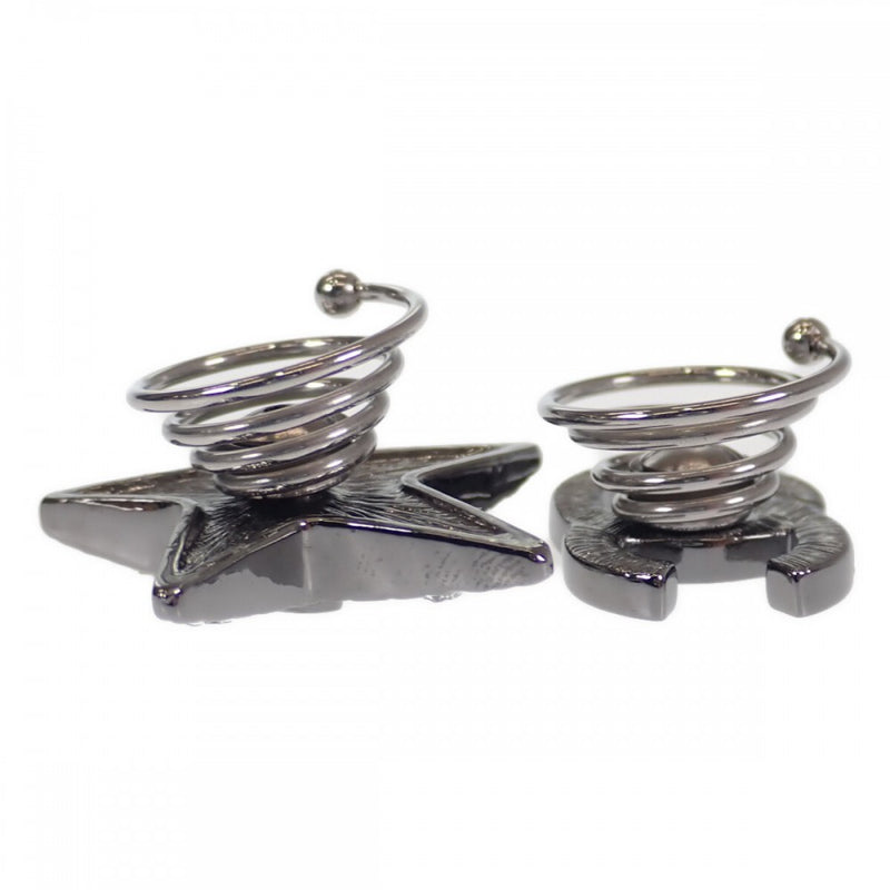 シャネル CHANEL ココマーク スター 2個セット ヘアアクセサリー GP ラインストーン シルバー レディース【中古】【Sランク】