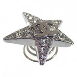 シャネル CHANEL ココマーク スター 2個セット ヘアアクセサリー GP ラインストーン シルバー レディース【中古】【Sランク】