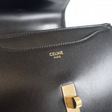 【ABランク】セリーヌ CELINE ミニ 16 セーズ 197983BEY.38NO 2WAYバッグ ショルダーバッグ サテンドカーフスキン ブラック ターンロック ゴールド金具 レディース【ISEYA】