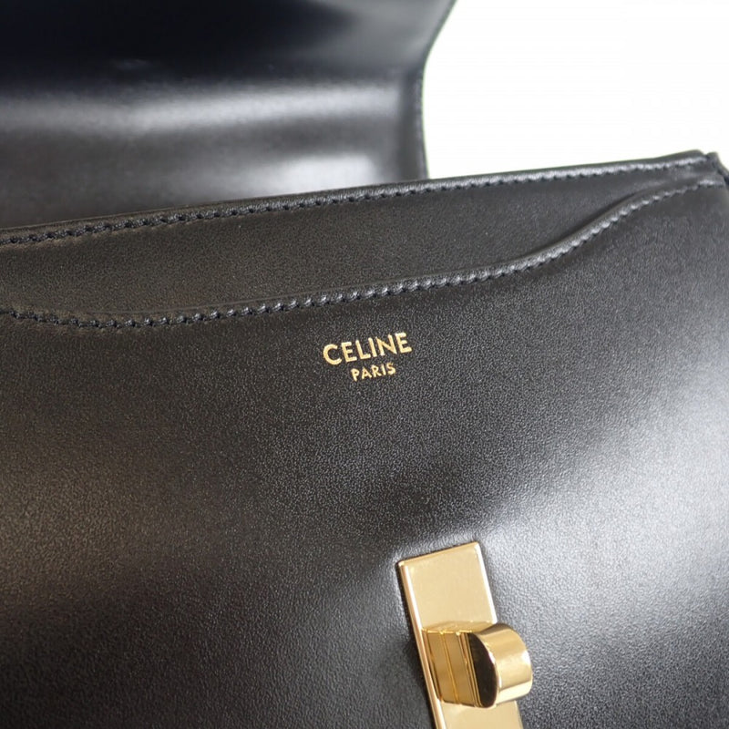 【ABランク】セリーヌ CELINE ミニ 16 セーズ 197983BEY.38NO 2WAYバッグ ショルダーバッグ サテンドカーフスキン ブラック ターンロック ゴールド金具 レディース【ISEYA】