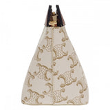 セリーヌ CELINE スモールトラベル 10C762DJP.01TA ポーチ ポリウレタン レザー ホワイト ゴールド金具 レディース【中古】【Aランク】