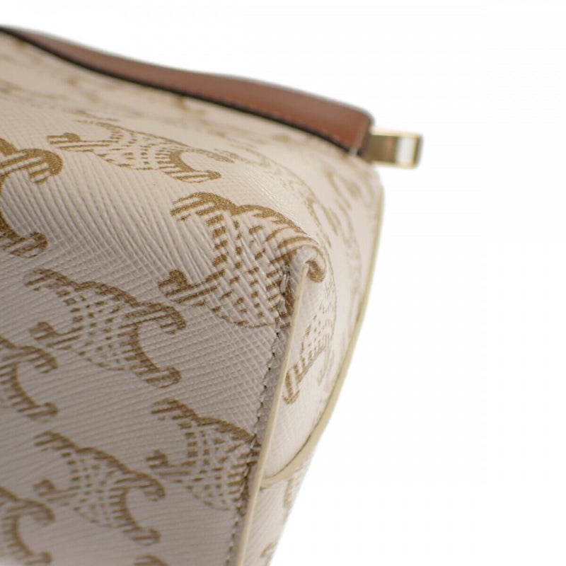 セリーヌ CELINE スモールトラベル 10C762DJP.01TA ポーチ ポリウレタン レザー ホワイト ゴールド金具 レディース【中古】【Aランク】