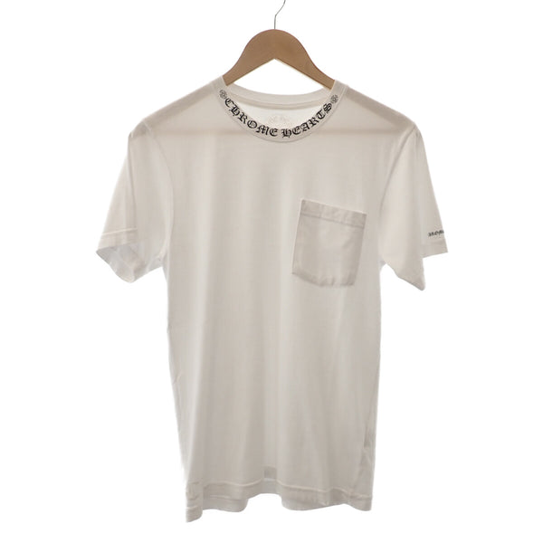 ネックロゴTシャツ 半袖 トップス 2212-304-0010 コットン ホワイト 白