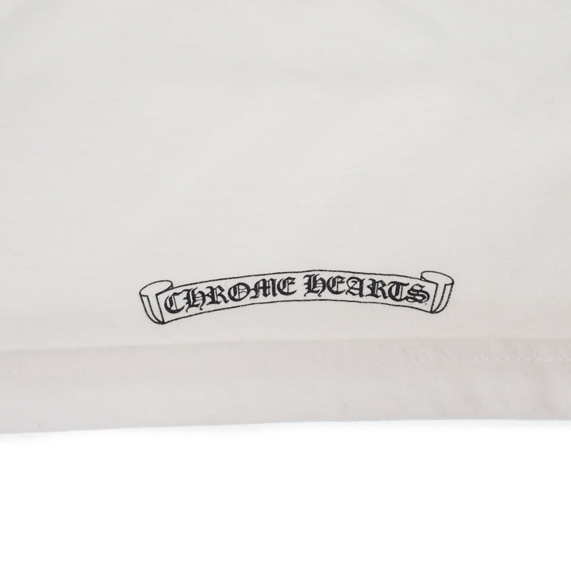【Aランク】Chrome Hearts クロムハーツ ネックロゴTシャツ 半袖 トップス 2212-304-0010 コットン ホワイト 白 Sサイズ メンズ【ISEYA】