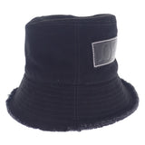 ロゴ バケットハット 帽子 バケハ K820HB1X20 デニム カーフスキン ブラック 黒 #57 レディース【ISEYA】