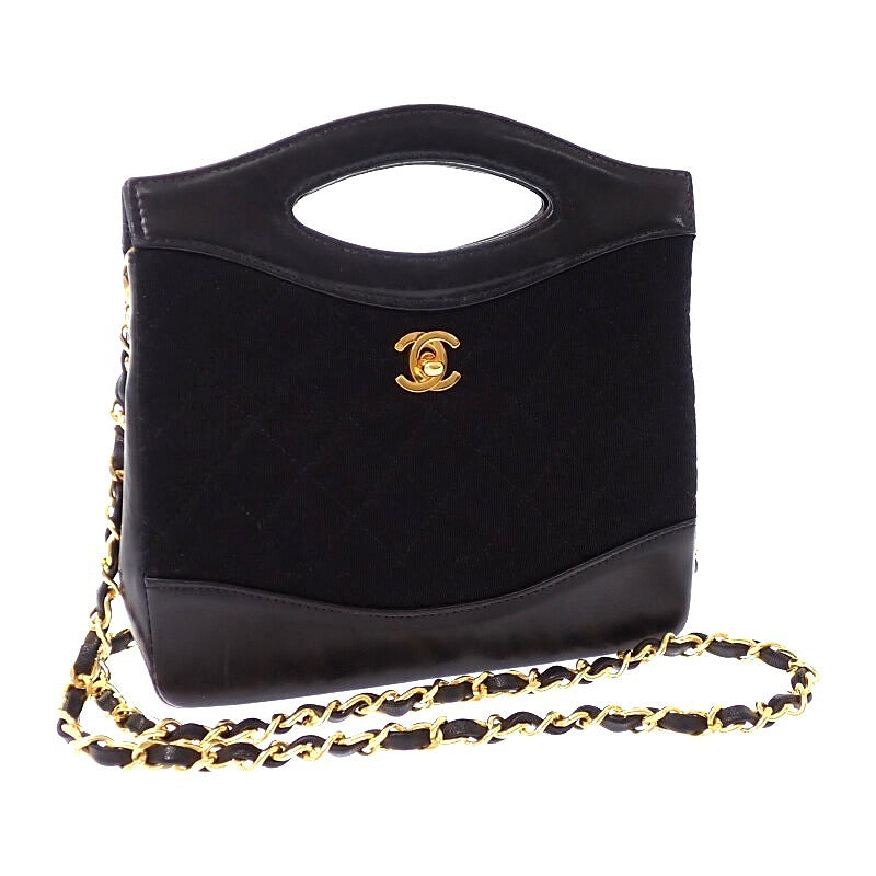 シャネル CHANEL シャネル31 ヴィンテージ 2WAYバッグ ショルダーバッグ ラムスキン コットン ブラック レディース【中古】【ABランク】