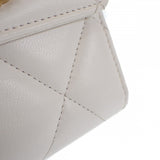 シャネル CHANEL 19フラップウォレット AP2809 三つ折り財布 ラムスキン ホワイト ゴールド金具 レディース【中古】【ABランク】