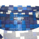 エルメス HERMES ボルデュック・チェック 34 半袖Ｔシャツ コットン ブルースマルト レディース【中古】【SAランク】