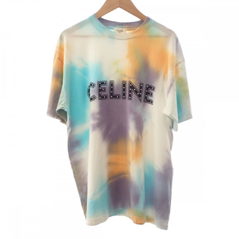 セリーヌ CELINE スタッズロゴ タイダイ XS 2X687957M.14ML 半袖Ｔシャツ コットン マルチカラー メンズ【中古】【Aランク】