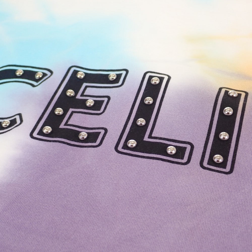 セリーヌ CELINE スタッズロゴ タイダイ XS 2X687957M.14ML 半袖Ｔシャツ コットン マルチカラー メンズ【中古】【Aランク】