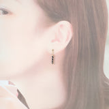 【中古】 K18 デザインジュエリー ピアス K18イエローゴールド ブラック ゴールド オニキス レディース【Aランク】