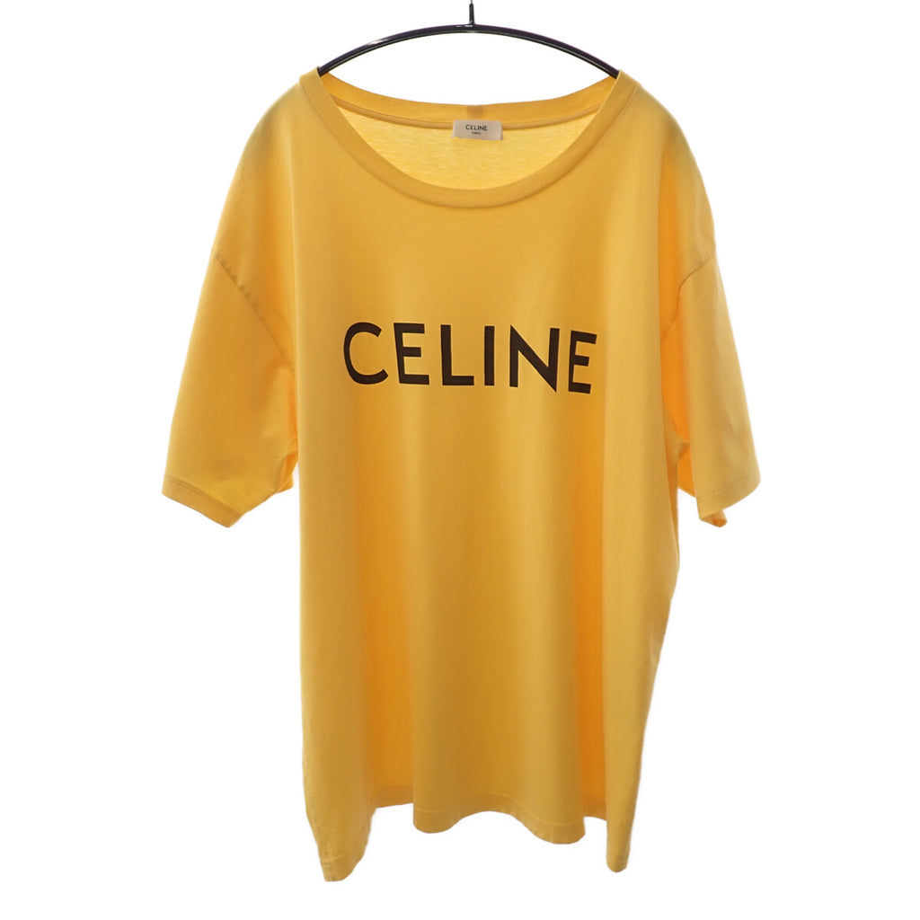 【Bランク】CELINE セリーヌ ルーズTシャツ 半袖 トップス 2X681671Q.11MD コットン100％ MIMOSA/ブラック イエロー メンズ 【ISEYA】