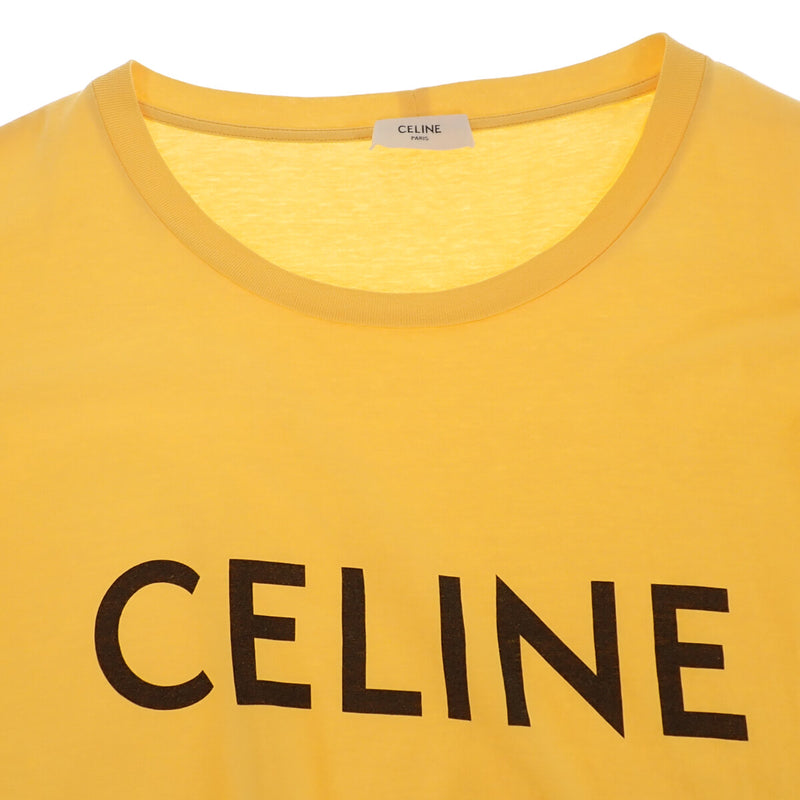 【Bランク】CELINE セリーヌ ルーズTシャツ 半袖 トップス 2X681671Q.11MD コットン100％ MIMOSA/ブラック イエロー メンズ 【ISEYA】