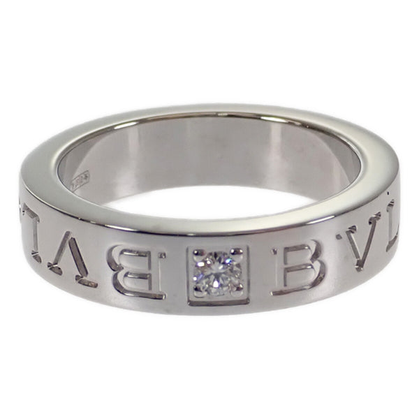 K18WG ブルガリブルガリ ダブルロゴリング 指輪 339978 ダイヤモンド サイズ45 約4.5号 ジュエリー【ISEYA】