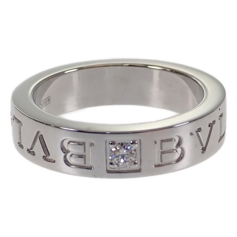 【Aランク】BVLGARI ブルガリ K18WG ブルガリブルガリ ダブルロゴリング 指輪 339978 ダイヤモンド サイズ45 約4.5号 ジュエリー【ISEYA】