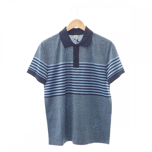 ベルルッティ Berluti ストライプスクリットポロ S R19JPS44-002 ポロシャツ コットン ブルー メンズ【中古】【Sランク】