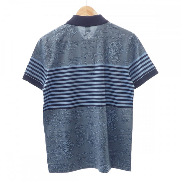 ベルルッティ Berluti ストライプスクリットポロ S R19JPS44-002 ポロシャツ コットン ブルー メンズ【中古】【Sランク】