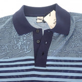 ベルルッティ Berluti ストライプスクリットポロ S R19JPS44-002 ポロシャツ コットン ブルー メンズ【中古】【Sランク】