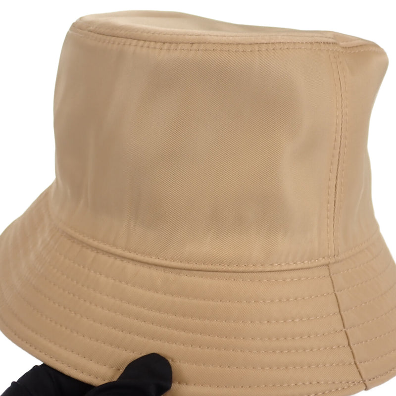 バケットハット 帽子 ナイロン ベージュ Mサイズ メンズ レディース ユニセックス トライアングルロゴ【ISEYA】