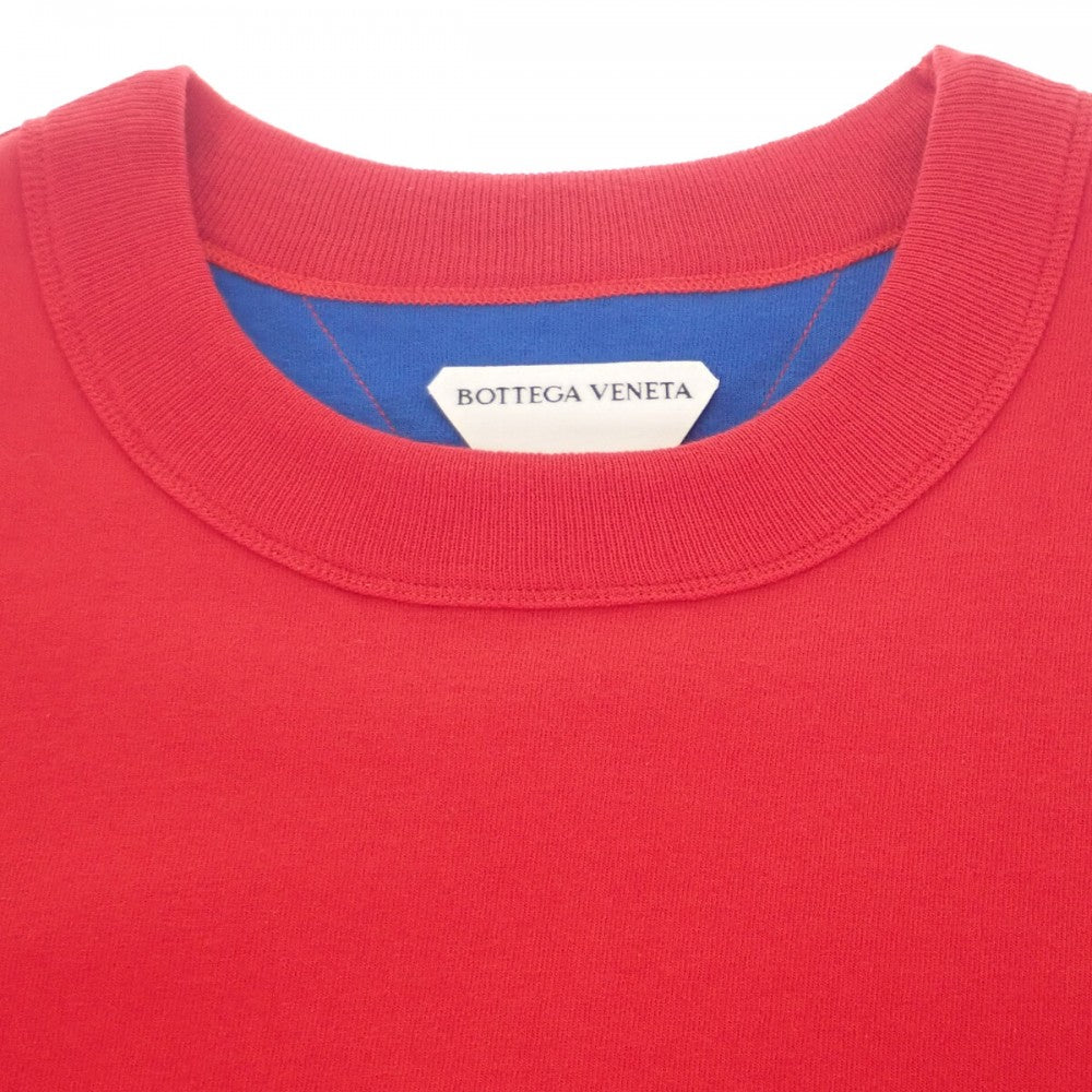 ボッテガヴェネタ BOTTEGA VENETA ダブルレイヤー S 661788_V16E0 半袖Ｔシャツ コットン レッド ブルー メンズ【中古】【Aランク】