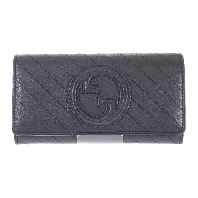 グッチ GUCCI ブロンディ コンチネンタルウォレット 760302_AACP7_1000 長財布 レザー ブラック レディース メンズ【中古】【Aランク】