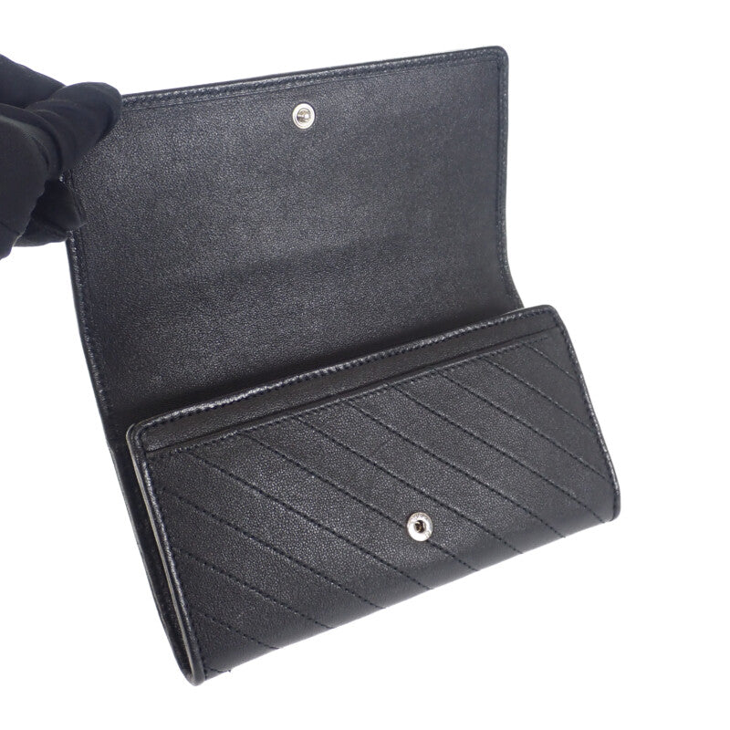 グッチ GUCCI ブロンディ コンチネンタルウォレット 760302_AACP7_1000 長財布 レザー ブラック レディース メンズ【中古】【Aランク】