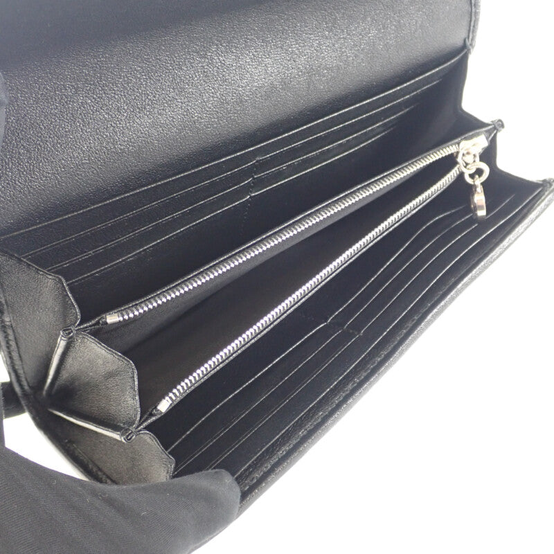 グッチ GUCCI ブロンディ コンチネンタルウォレット 760302_AACP7_1000 長財布 レザー ブラック レディース メンズ【中古】【Aランク】