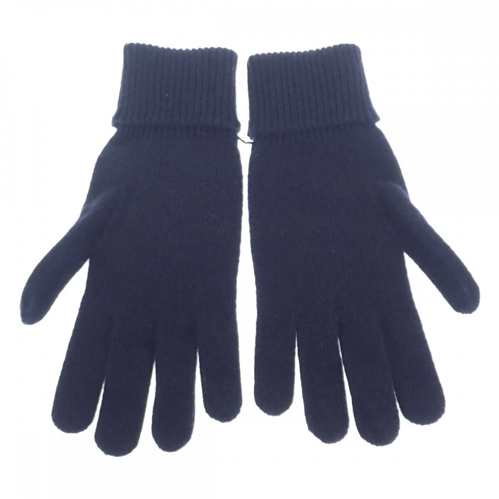 グッチ GUCCI GGロゴグローブ S 676116_4GACX_4179 手袋 カシミヤ ウール ネイビー レディース【中古】【Sランク】
