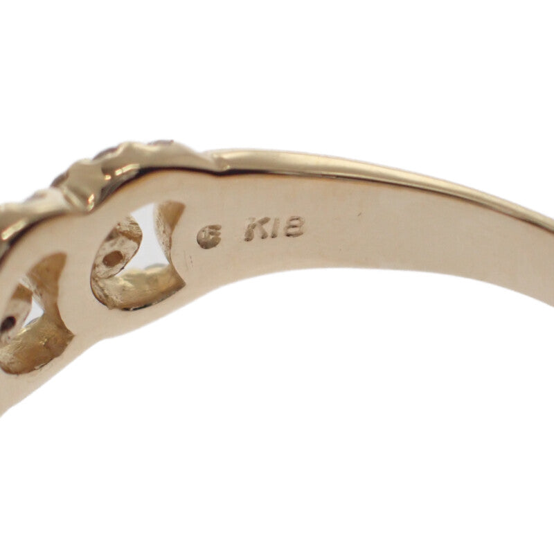 デザインジュエリー 14.5号 リング K18イエローゴールド ダイヤモンド レディース【中古】【Aランク】