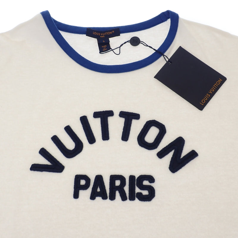 Vuitton Paris Tシャツ トップス 半袖 1ABCFO コットン ホワイト Sサイズ レディース【ISEYA】