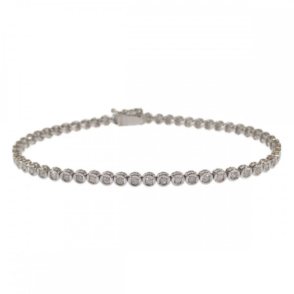 天然ダイヤモンドブレスレット　Pt850 プラチナ　D2.00ct 18cm デザイン ジュエリー テニス ブレスレット Pt850プラチナ ダイヤモンド