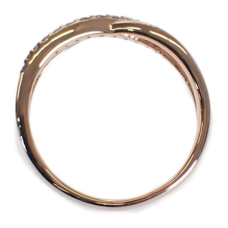 K18PG ピンクゴールド デザインジュエリー リング 指輪 ダイヤモンド 0.16ct 約12号 レディース ジュエリー【ISEYA】