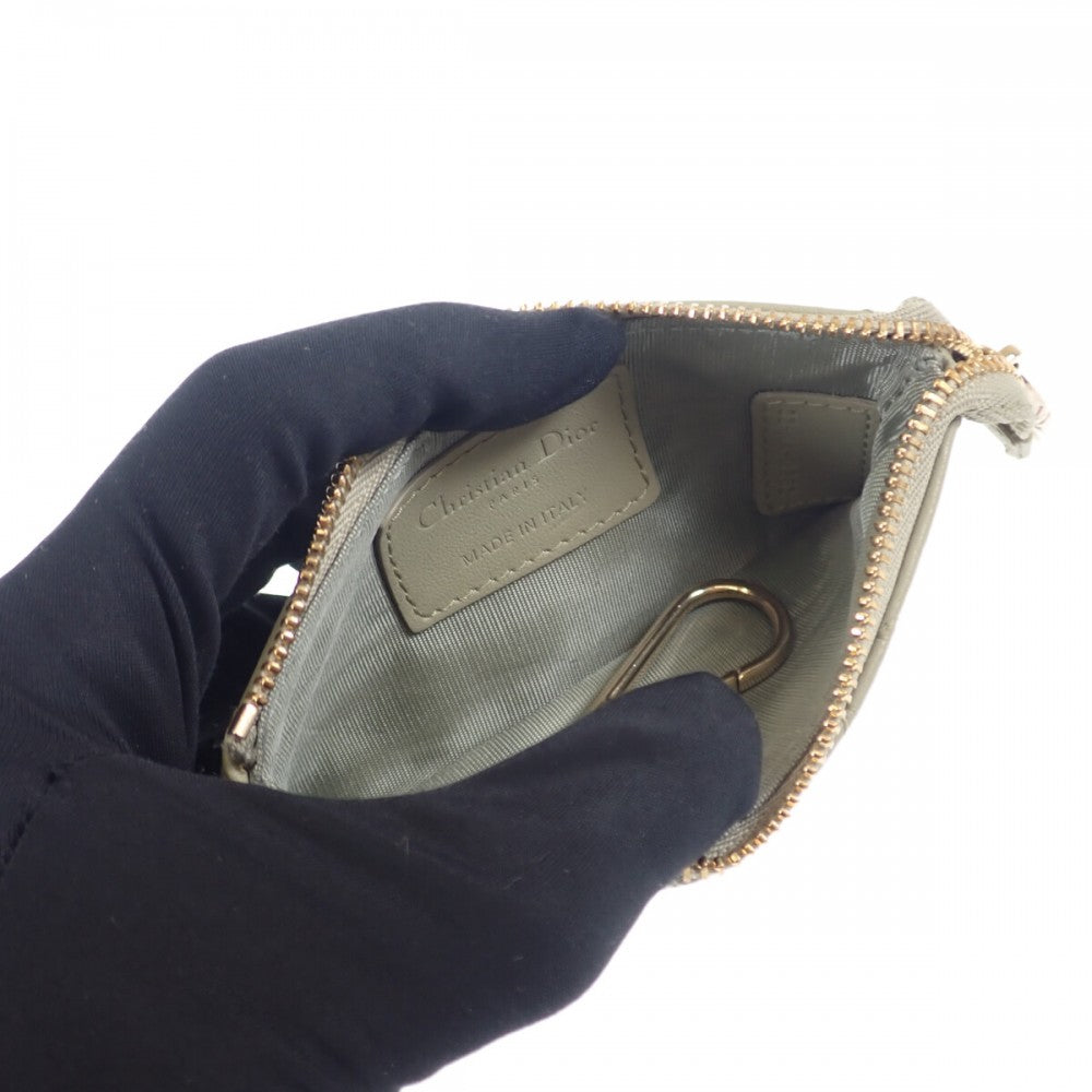 ディオール Dior キーケース レディディオール コインケース ラムスキン セージグリーン ゴールド金具 レディース【中古】【Aランク】