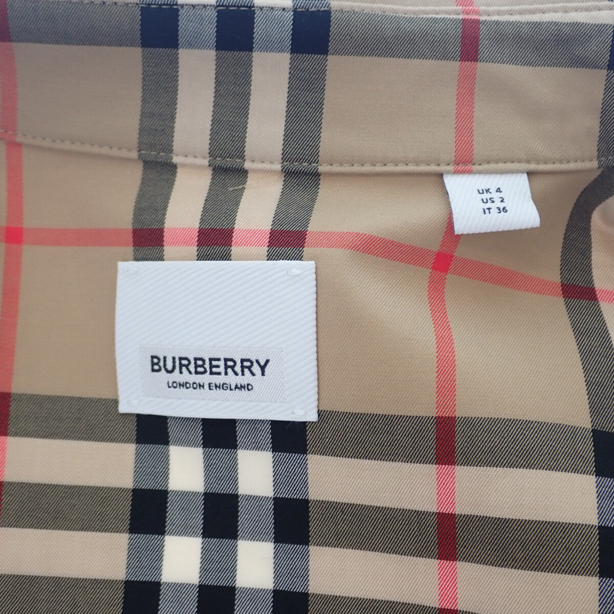 バーバリー BURBERRY ヴィンテージチェック 36 80222841 長袖シャツ コットン ポリエステル ベージュ レディース 定番【中古】【Aランク】 バーバリー BURBERRY ヴィンテージチェック 36 80222841 長袖シャツ