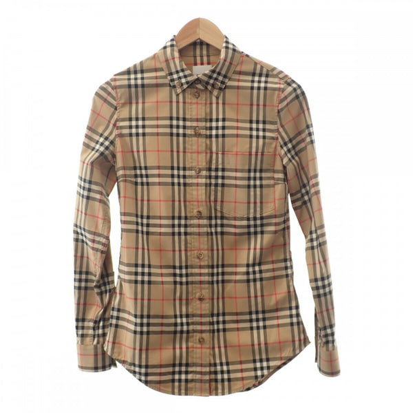 バーバリー BURBERRY ヴィンテージチェック 36 80222841 長袖シャツ コットン ポリエステル ベージュ レディース【中古】【Aランク】